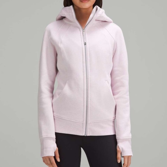lululemon athletica Tops - Lululemon Scuba Full-Zip Hoodie Heathered Meadowsweet Pink Size 4